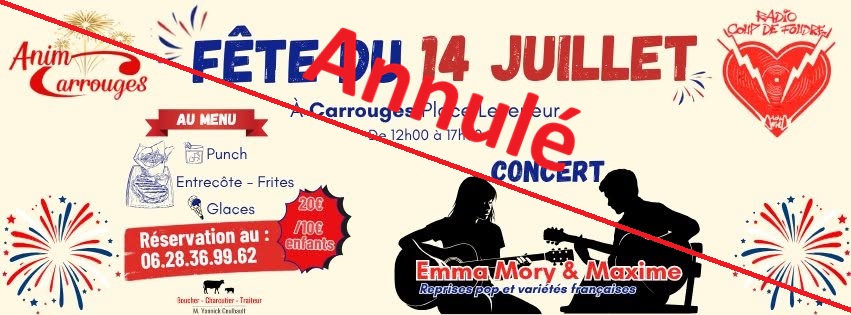 Annulé cause canicule : Entrecôtes-Frites et Bal du 14 Juillet